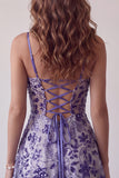 Vestido de cocktail azul A-Line A-Line com alças finas, curto e transparente franzido com lantejoulas