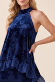 Vestido Formal Maxi de veludo A-Line A-Line A-Line Maxi Formal com Folhos