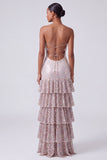 Vestido de finalista Vestido de Baile de finalistas Blush Blush Stripless Sem Alças, com Folhos de Fechadura, Com Abertura Lateral