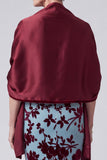 Vestido Longo de Mãe da Noiva Veludo Veludo Azul Lago com Capa