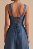 Vestido de Convidados Midi Twilight Twilight A-Line com Decote Quadrado e Laço