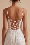 Espartilho branco bodycon decote franzido com alças finas, vestido branco curto