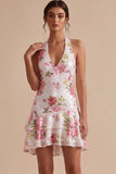 Vestido de Regresso a Casa com Lantejoulas Florais Altos e Baixos