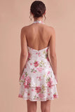 Vestido de Regresso a Casa com Lantejoulas Florais Altos e Baixos