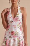 Vestido de Regresso a Casa com Lantejoulas Florais Altos e Baixos