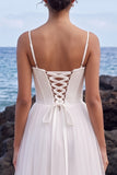 Vestido de Noiva Maxi de Cetim com Fita de Espartilho Branco Linha A