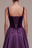 Vestido Maxi Veludo de Veludo Maxi com decote quadrado de decote quadrado em linha A, plum A-Line