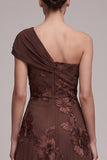Vestido Formal Maxi A-Line A-Line Assimétrico de Um Ombro