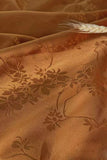 Vestido de dama de honor Maxi estampado em laranja queimado, capuz de bainha e cetim, com fenda lateral