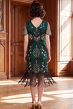 Vestido dos anos 1920 com decote em V, lantejoulas com decote em V, em forma de almasco,