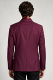 Blazer de baile masculino de finalistas Notch Lapela Floral Borgonha Simples
