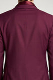 Blazer de baile masculino de finalistas Notch Lapela Floral Borgonha Simples