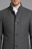Blazer de Baile de Baile de Finalistas Cinzento de Gola Alta Cinzento