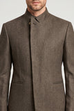 Blazer de baile masculino Stand Collar Brown Slim Fit