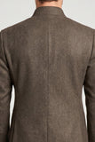 Blazer de baile masculino Stand Collar Brown Slim Fit