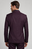Blazer masculino de baile de finalistas Claret com gola única e peito alto