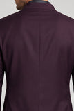 Blazer masculino de baile de finalistas Claret com gola única e peito alto
