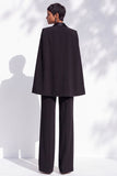 Fato de trabalho preto Slim Fit Peak Lapela de 2 peças com um botão e bolso