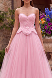 Vestido de finalista longo de finalista de finalistas com bordado em tule em linha A e bordado com missangas