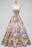 Vestido de Baile Longo, Strapless Strapless A-Line com bordado cor-de-rosa