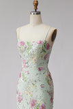 Vestido de baile longo com lantejoulas florais de sereia e renda nas costas