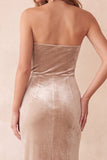Vestido longo de festa de Natal Spring Velvet Olive Sheath