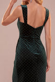 Vestido Midi Midi de Natal verde escuro Bodycon Bodycon Sweetheart