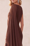 Vestido de Convidado de Noiva com Capa de Chiffon de Capa de Um Ombro