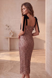 Vestido de cocktail Midi com gola quadrada com gola quadrada com gola de café