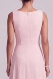 Blush Vestido de Mãe da Noiva com gola bata em chiffon, capa longa de mãe da noiva com bordas