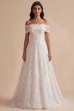 Vestido de noiva Maxi branco de lantejoulas bordadas com linha A e lantejoulas