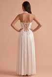 Vestido de Noiva Branco A-Line Halter A-Line, Cetim Franzido, Vestido de Noiva Longo
