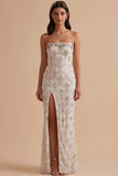 Vestido de Noiva Longo com Vestido de Noiva Branco Guarda-Lantejoulas Sem Guarda-Lantejoulas Sheath