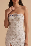 Vestido de Noiva Longo com Vestido de Noiva Branco Guarda-Lantejoulas Sem Guarda-Lantejoulas Sheath