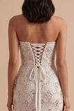 Vestido de Noiva Longo com Vestido de Noiva Branco Guarda-Lantejoulas Sem Guarda-Lantejoulas Sheath