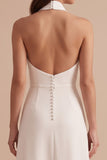 Vestido de Noiva Midi de Cetim A-Line A-Line Branco