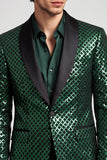 Blazer de Baile de Baile de Finalistas Masculino Verde Esmeralda Xaile