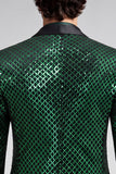 Blazer de Baile de Baile de Finalistas Masculino Verde Esmeralda Xaile