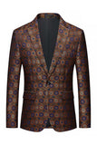 Blazer masculino de finalistas masculino de lapela com um botão acastanho-avermelhado