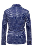 Blazer de baile masculino de um botão com lapela entalhada, cinzento azul,