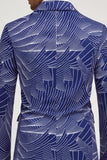 Blazer de baile masculino de um botão com lapela entalhada, cinzento azul,