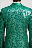 Blazer masculino de finalistas verde pavão com lantejoulas com um botão