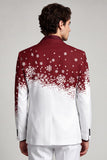 Blazer masculino masculino de finalistas vermelho branco com entalhagem branca de peito simples