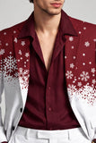 Blazer masculino masculino de finalistas vermelho branco com entalhagem branca de peito simples