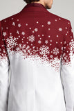 Blazer masculino masculino de finalistas vermelho branco com entalhagem branca de peito simples