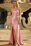 Vestido de Baile de Finalistas com Espartilho Blush Blush Sem Alças