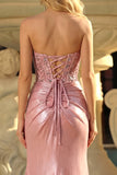 Vestido de Baile de Finalistas com Espartilho Blush Blush Sem Alças