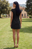 Vestido de Homecoming Bodycon Bodycon Amarelo de Decote Redondo com Flores 3D