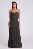 Vestido Maxi plissado cor-de-rosa e laranja A-Line com laço