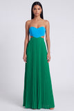 Vestido Maxi plissado cor-de-rosa e laranja A-Line